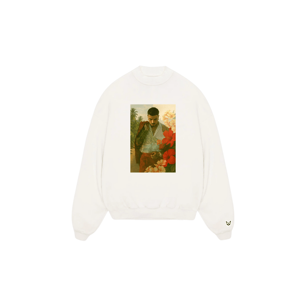 Rauw Alejandro Store Raul Portrait Crewneck Off White
